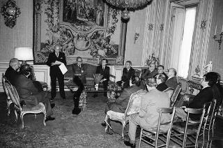 Manlio Germozzi, presidente onorario della Confartigianato, con una delegazione del sodalizio