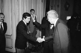 Manlio Germozzi, presidente onorario della Confartigianato, con una delegazione del sodalizio