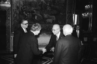 Il Presidente della Repubblica Francesco Cossiga incontra Marcel Van De Kerckhove, nuovo ambasciatore del Regno del Belgio
