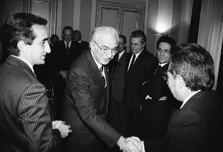 Visita ufficiale del Presidente della Repubblica Francesco Cossiga alla città di Palermo, in occasione del 50° anniversario della morte di Luigi Pirandello