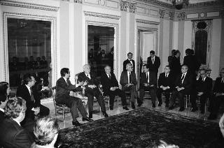 Visita ufficiale del Presidente della Repubblica Francesco Cossiga alla città di Palermo, in occasione del 50° anniversario della morte di Luigi Pirandello