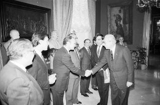 Visita ufficiale del Presidente della Repubblica Francesco Cossiga alla città di Palermo, in occasione del 50° anniversario della morte di Luigi Pirandello