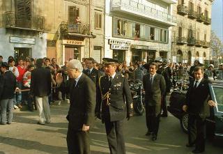 Visita ufficiale del Presidente della Repubblica Francesco Cossiga alla città di Palermo, in occasione del 50° anniversario della morte di Luigi Pirandello