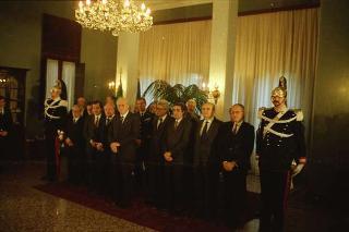 Visita ufficiale del Presidente della Repubblica Francesco Cossiga alla città di Palermo, in occasione del 50° anniversario della morte di Luigi Pirandello