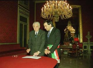 Visita ufficiale del Presidente della Repubblica Francesco Cossiga alla città di Palermo, in occasione del 50° anniversario della morte di Luigi Pirandello