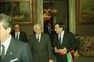 Visita ufficiale del Presidente della Repubblica Francesco Cossiga alla città di Palermo, in occasione del 50° anniversario della morte di Luigi Pirandello
