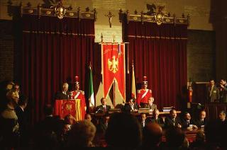 Visita ufficiale del Presidente della Repubblica Francesco Cossiga alla città di Palermo, in occasione del 50° anniversario della morte di Luigi Pirandello