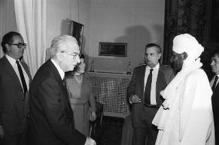 Incontro del Presidente della Repubblica Francesco Cossiga con Saddiq El Madi, primo ministro della Repubblica del Sudan