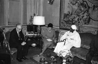 Incontro del Presidente della Repubblica Francesco Cossiga con Saddiq El Madi, primo ministro della Repubblica del Sudan