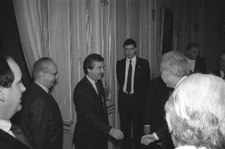 Incontro con i promotori, la giuria e i vincitori del Premio &quot;Saint Vincent&quot; per l'economia 1986
