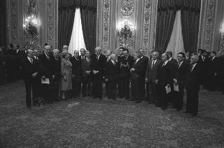 Il Presidente della Repubblica Francesco Cossiga presiede la cerimonia di giuramento dei componenti del VI Governo Fanfani