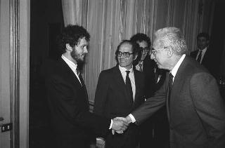 Il Presidente della Repubblica Francesco Cossiga riceve in udienza Adolfo Perez Esquivel, Premio Nobel per la pace 1980
