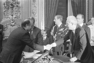 Il Presidente della Repubblica Francesco Cossiga presiede alla cerimonia di Giuramento del I Governo Goria
