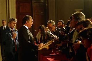 Il Presidente della Repubblica Francesco Cossiga presiede alla cerimonia di Giuramento del I Governo Goria