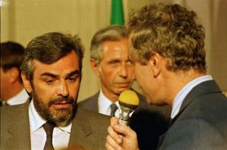Il Presidente della Repubblica Francesco Cossiga presiede alla cerimonia di Giuramento del I Governo Goria