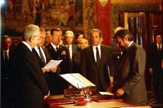 Il Presidente della Repubblica Francesco Cossiga presiede alla cerimonia di Giuramento del I Governo Goria