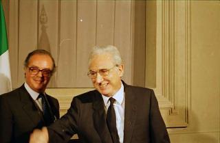 Il Presidente della Repubblica Francesco Cossiga presiede alla cerimonia di Giuramento del I Governo Goria