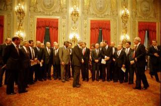 Il Presidente della Repubblica Francesco Cossiga presiede alla cerimonia di Giuramento del I Governo Goria