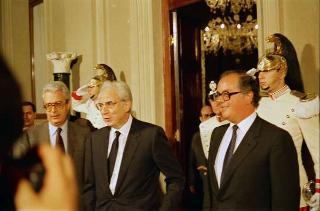 Il Presidente della Repubblica Francesco Cossiga presiede alla cerimonia di Giuramento del I Governo Goria