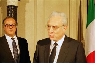 Il Presidente della Repubblica Francesco Cossiga presiede alla cerimonia di Giuramento del I Governo Goria