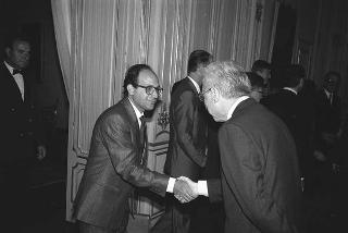 Il Presidente della Repubblica Francesco Cossiga incontra il prof. Franco Modigliani, Premio Nobel per l'economia, per la presentazione del volume "Reddito, interesse, inflazione".