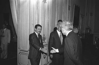 Il Presidente della Repubblica Francesco Cossiga incontra il prof. Franco Modigliani, Premio Nobel per l'economia, per la presentazione del volume "Reddito, interesse, inflazione".