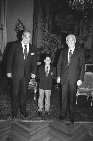 Il Presidente della Repubblica Francesco Cossiga incontra Gabriel Valdes, con nipotino
