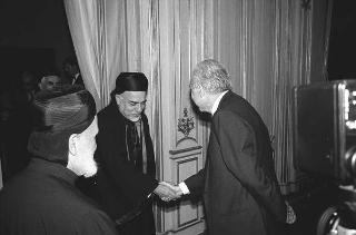 Il Presidente della Repubblica Francesco Cossiga riceve la visita di Sua Beatitudine Nasrallah Pietro Sfeir, Patriarca maronita di Antiochia e di tutto l'Oriente