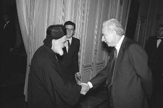 Il Presidente della Repubblica Francesco Cossiga riceve la visita di Sua Beatitudine Nasrallah Pietro Sfeir, Patriarca maronita di Antiochia e di tutto l'Oriente