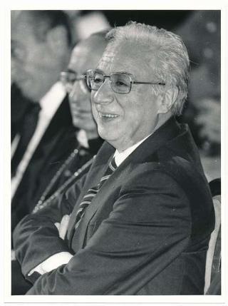 Il Presidente della Repubblica Francesco Cossiga a Bologna per il 150° anniversario della Cassa di Risparmio