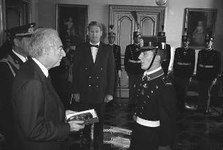 Incontro con una delegazione di allievi dell'Accademia militare di Modena, in servizio di Guardia d'Onore al Palazzo del Quirinale
