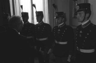 Incontro con una delegazione di allievi dell'Accademia militare di Modena, in servizio di Guardia d'Onore al Palazzo del Quirinale