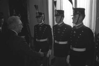Incontro con una delegazione di allievi dell'Accademia militare di Modena, in servizio di Guardia d'Onore al Palazzo del Quirinale