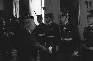 Incontro con una delegazione di allievi dell'Accademia militare di Modena, in servizio di Guardia d'Onore al Palazzo del Quirinale