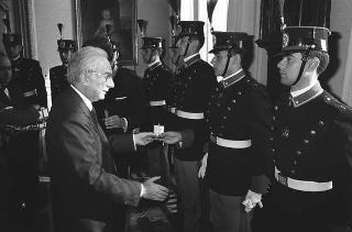 Incontro con una delegazione di allievi dell'Accademia militare di Modena, in servizio di Guardia d'Onore al Palazzo del Quirinale