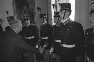 Incontro con una delegazione di allievi dell'Accademia militare di Modena, in servizio di Guardia d'Onore al Palazzo del Quirinale