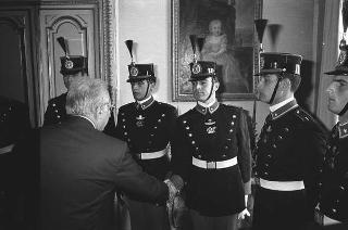 Incontro con una delegazione di allievi dell'Accademia militare di Modena, in servizio di Guardia d'Onore al Palazzo del Quirinale