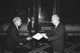 David de Villiers du Buisson, nuovo ambasciatore della Repubblica del Sud Africa: presentazione delle lettere credenziali