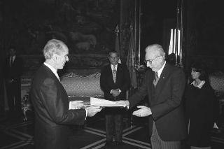 David de Villiers du Buisson, nuovo ambasciatore della Repubblica del Sud Africa: presentazione delle lettere credenziali