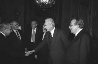 Il Presidente della Repubblica Francesco Cossiga incontra  Fenech Adami, primo ministro della Repubblica di Malta