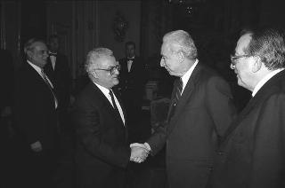 Il Presidente della Repubblica Francesco Cossiga incontra  Fenech Adami, primo ministro della Repubblica di Malta