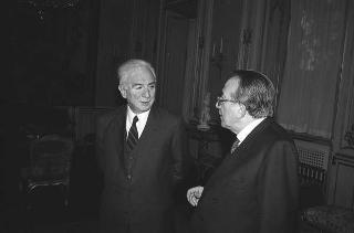 Il Presidente della Repubblica Francesco Cossiga incontra  Fenech Adami, primo ministro della Repubblica di Malta