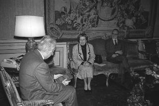 Il Presidente della Repubblica Francesco Cossiga riceve in udienza Luciano Lama, Michele Pistillo e la signora Baldina Di Vittorio, per presentare un volume su Giuseppe Di Vittorio