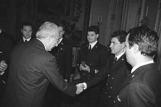 Incontro con una delegazione di allievi dell'Accademia Navale di Livorno, in servizio di Guardia d'Onore al Palazzo del Quirinale