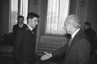 Incontro con una delegazione di allievi dell'Accademia Navale di Livorno, in servizio di Guardia d'Onore al Palazzo del Quirinale