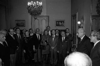 Adolfo Battaglia, ministro dell'industria, commercio e artigianato, con il Consiglio nazionale dell'artigianato