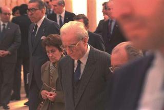 Il Presidente della Repubblica Francesco Cossiga durante il viaggio in Israele (18 - 21 dicembre 1987)