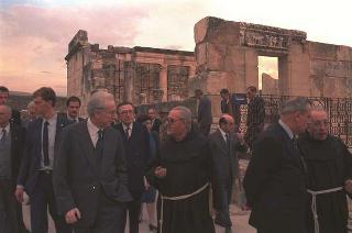 Il Presidente della Repubblica Francesco Cossiga durante il viaggio in Israele (18 - 21 dicembre 1987)