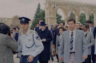 Il Presidente della Repubblica Francesco Cossiga durante il viaggio in Israele (18 - 21 dicembre 1987)