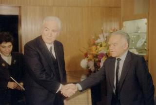 Il Presidente della Repubblica Francesco Cossiga durante il viaggio in Israele (18 - 21 dicembre 1987)